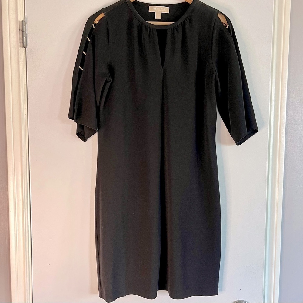 Michael Kors | Black Dress with Gold Bars along sleeves Size Small